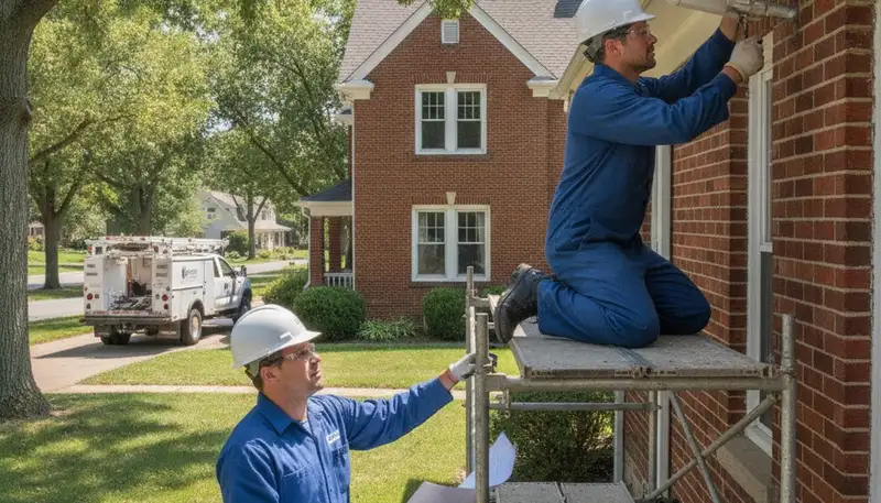 Plumber repairing a pipe in Overland Park, KS for plumbing repair service