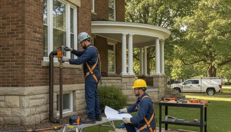 Plumbing repair technician serving Overland Park, KS with professional plumbing service tools