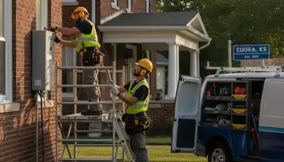 Plumber repairing a pipe in Overland Park, KS for plumbing repair service
