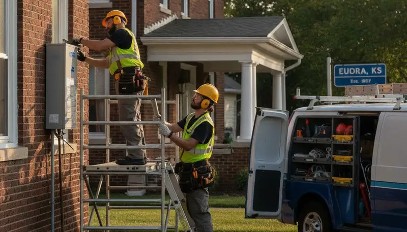 Plumber repairing a pipe in Overland Park, KS for plumbing repair service