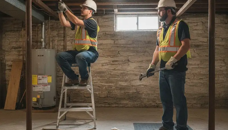Plumber repairing a pipe in Overland Park, KS for a plumbing repair service