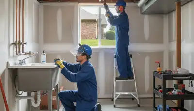 Plumber repairing a pipe in Overland Park, KS for local plumbing repair service