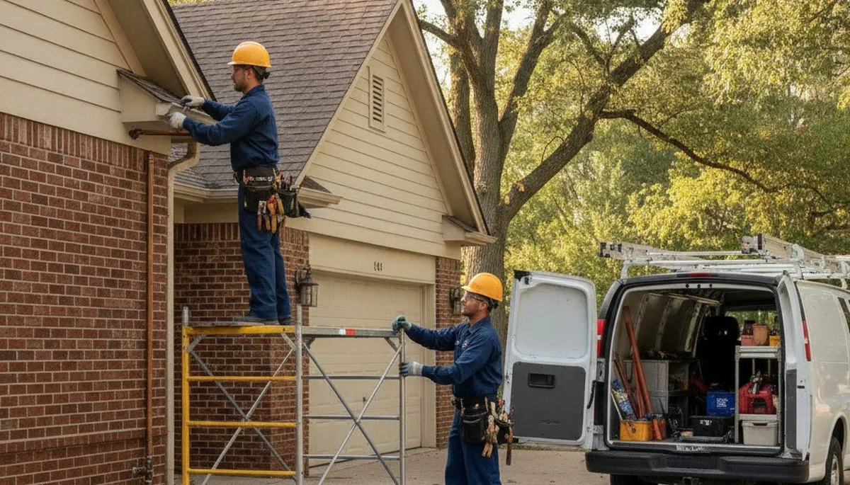 Plumber repairing a sink in Overland Park, KS for plumbing repair service