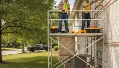 Plumber repairing a pipe in Overland Park, KS for plumbing service calls