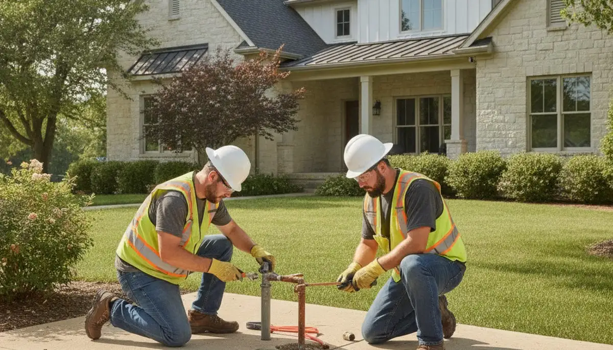 Plumber repairing a leak in Overland Park, KS for trusted plumbing repair service