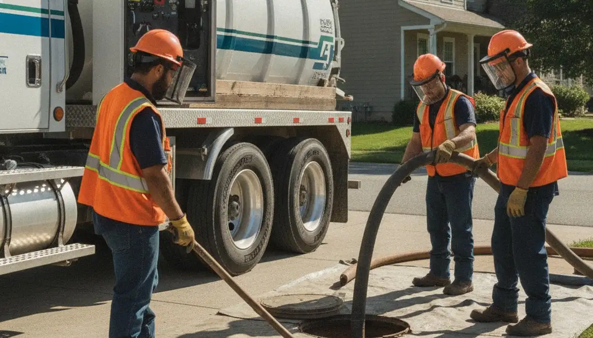 Overland Park, KS plumber pumping septic tank for residential plumbing service