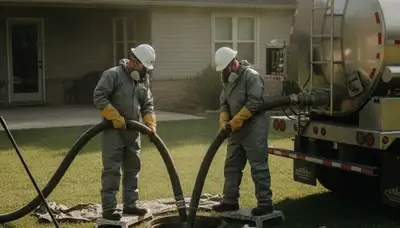 Septic tank cleaning service truck for Overland Park, KS homes