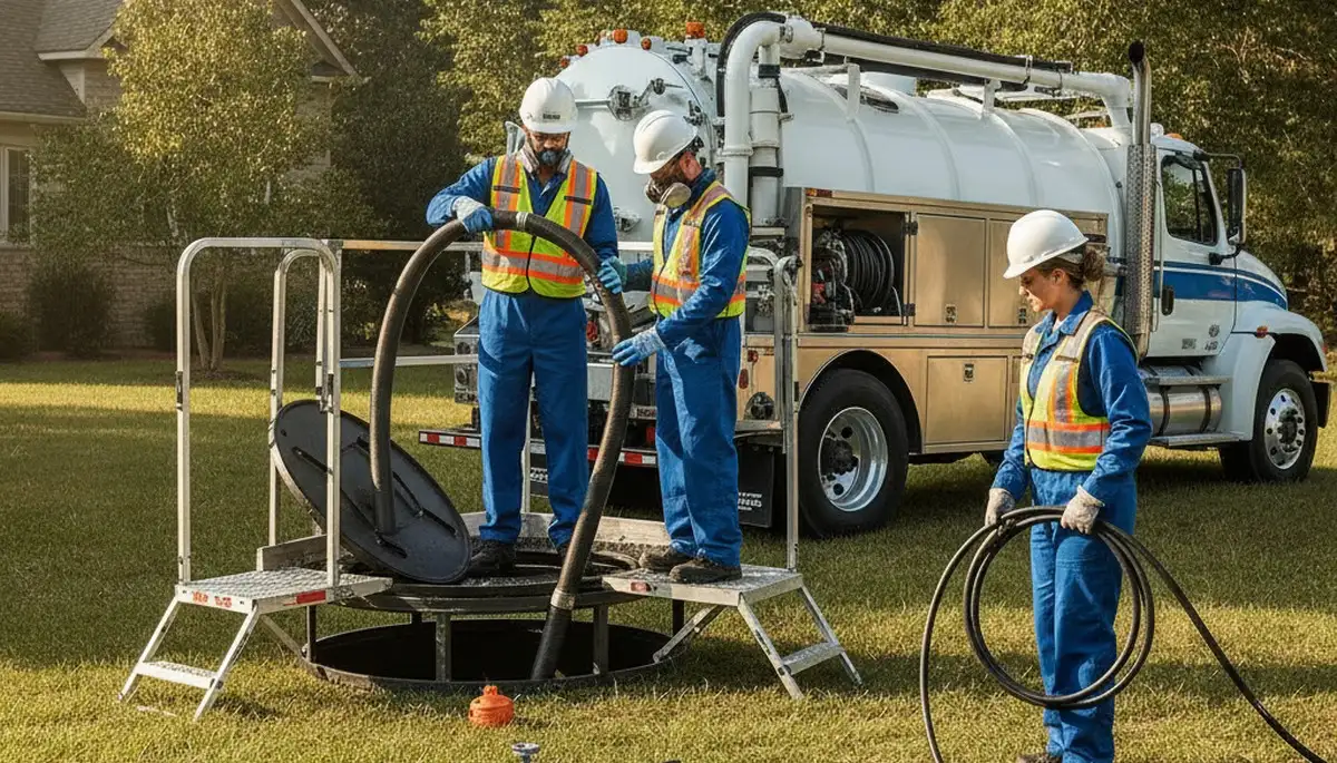 Septic tank cleaning service truck for Overland Park, KS homes by On Call Plumbers