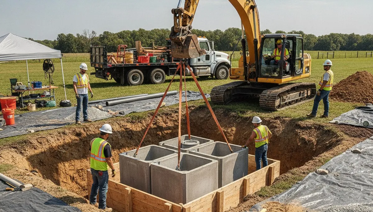 Septic tank installation by On Call Plumbers in Overland Park, KS for residential plumbing service