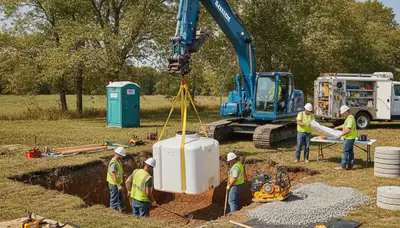 Septic tank installation in Overland Park, KS for local homes with soil and ground shift considerations