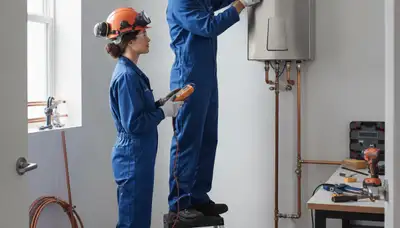 Tankless water heater installation in Overland Park, KS for efficient plumbing service