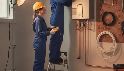 Tankless water heater installation in Overland Park, KS for plumbing repair service